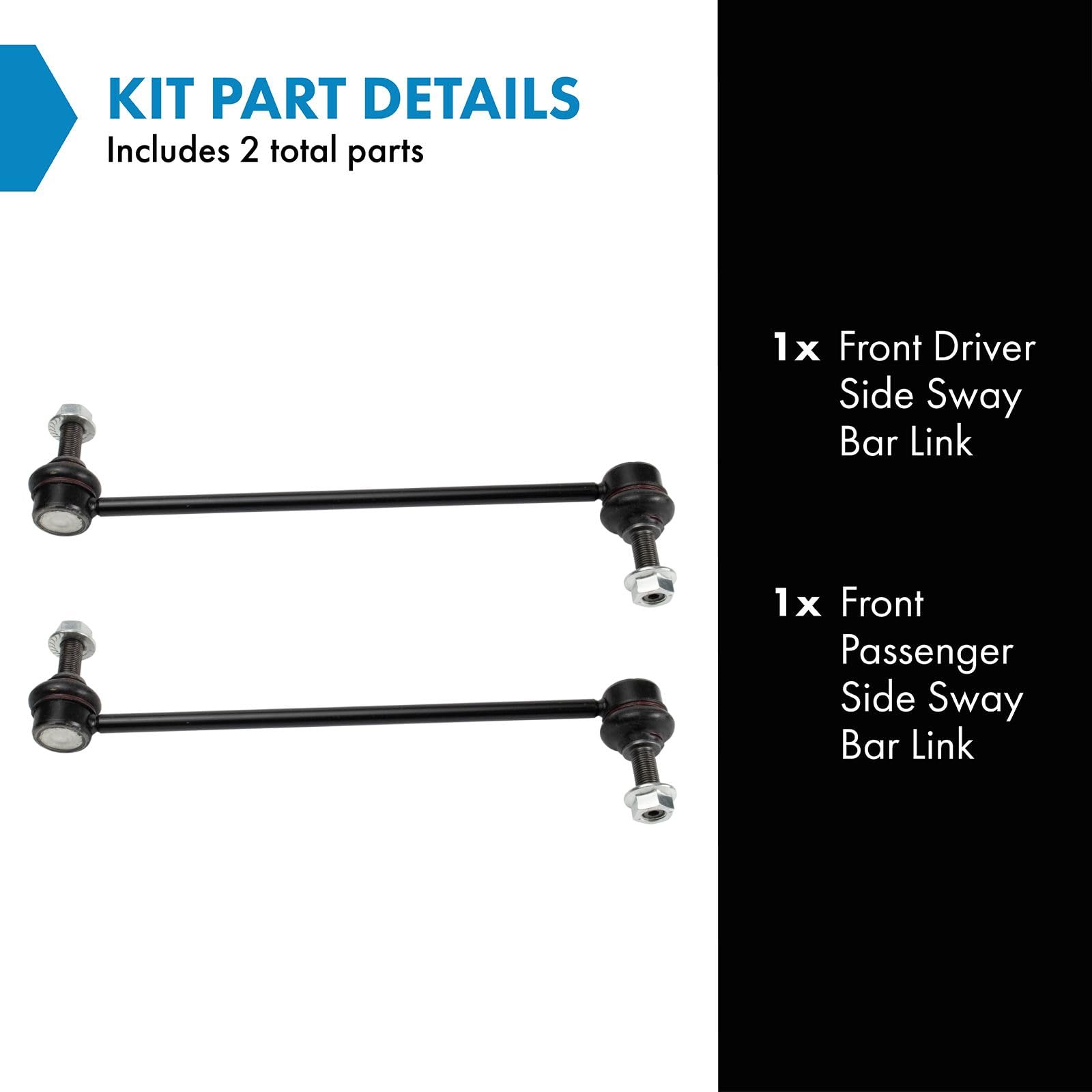 Trq Front Sway Bar Stabilizer Link Set Compatible With 2015-2022 Ford Transit-150 Transit-250 Transit-350 Transit-350 Hd