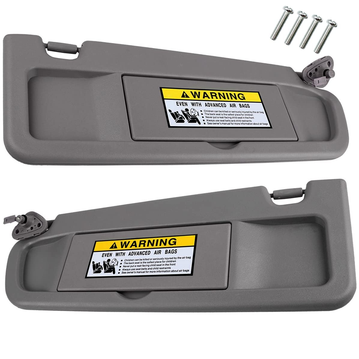 Nakuuly Left Driver and Right Passenger Side Sun Visor Atlas Gray Compatible with Honda Civic 2006 2007 2008 2009 2010 2011 Repl