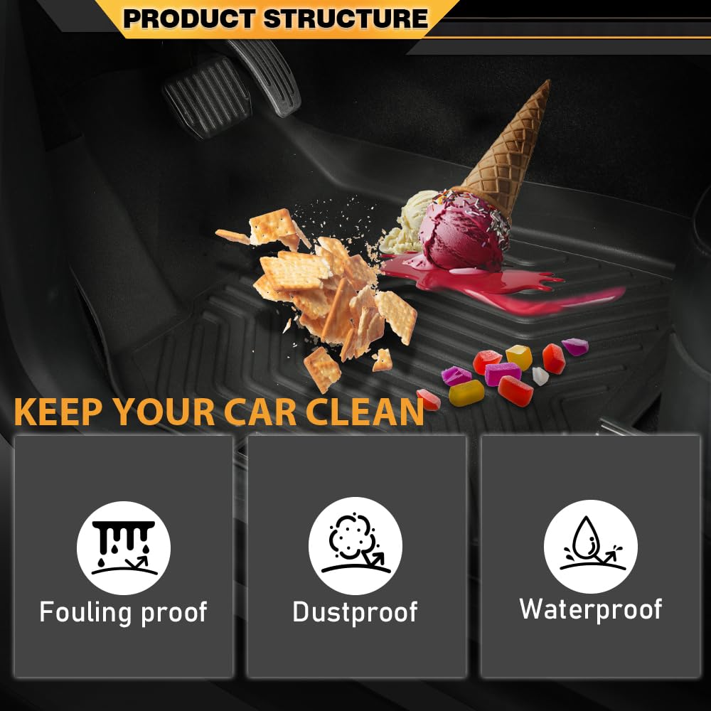 G-PLUS TPE Floor Mats Cargo Liner,Compatible with Honda Accord Sedan Models 2018-2022, 1st & 2nd Row 3pcs Interior Accessories A