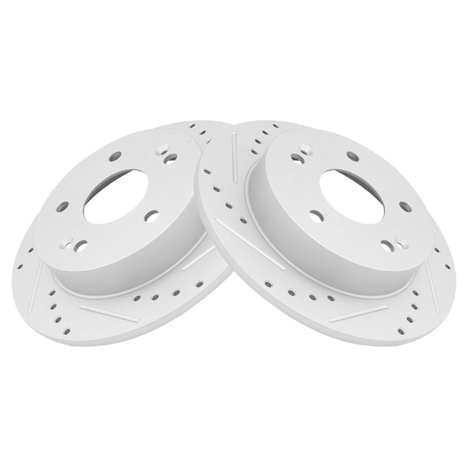 Trq Rear Performance Brake Rotors Set Premium G-Coated Cross Drilled & Slotted Compatible With 2013-2015 Acura Ilx 2012-2014 Hon