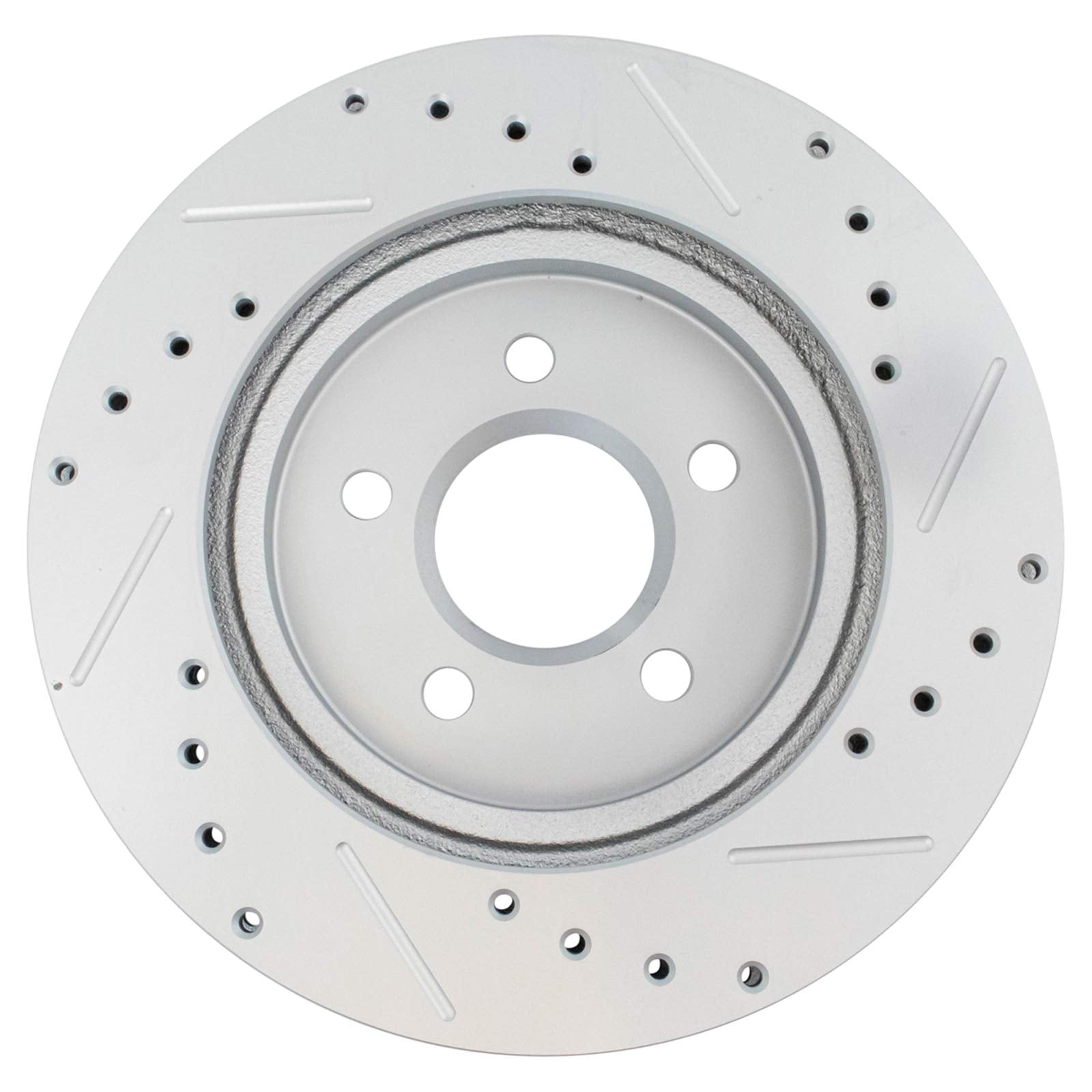 Trq Rear Performance Brake Rotors Set Premium G-Coated Cross Drilled & Slotted Compatible With 2002-2005 Ford Thunderbird 2000-2