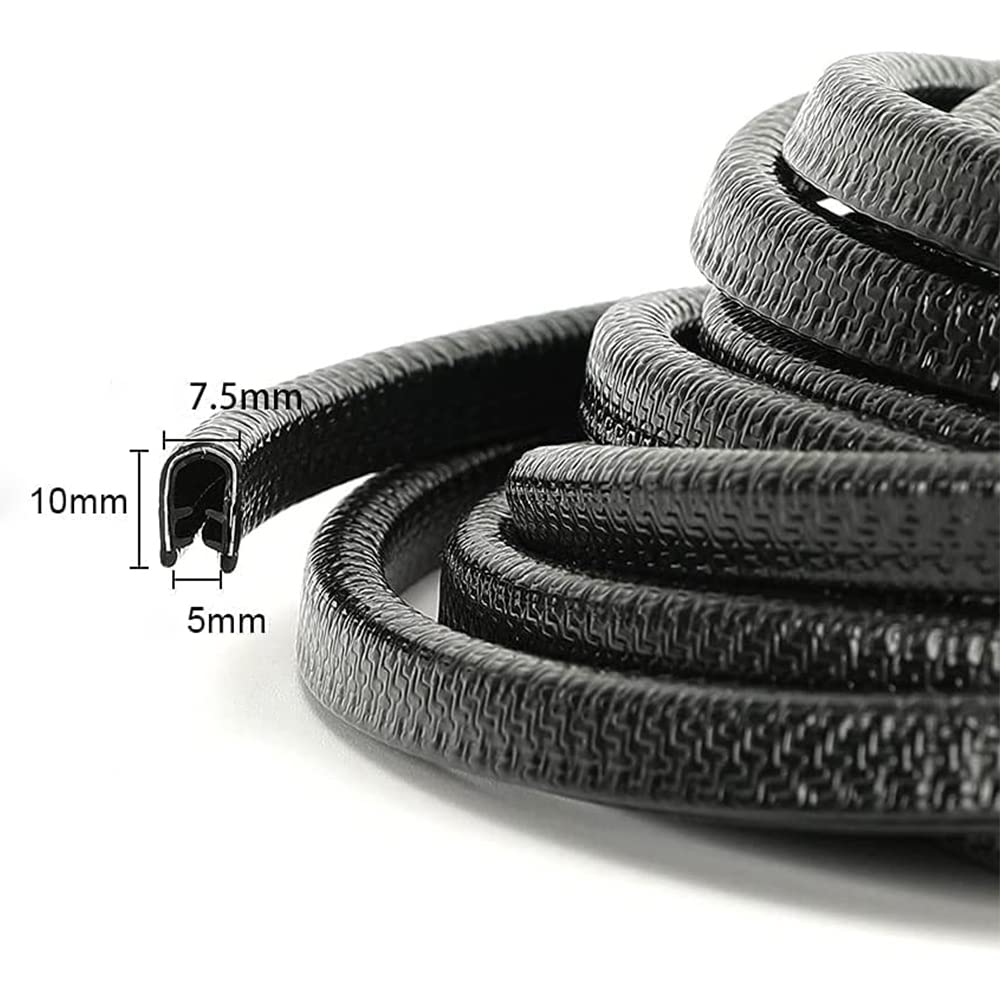 Winunite Car Door Edge Guards - 65-3/5Ft U Shape Rubber Trim, Black Universal Fit Protector for Trucks, Sedans, SUV
