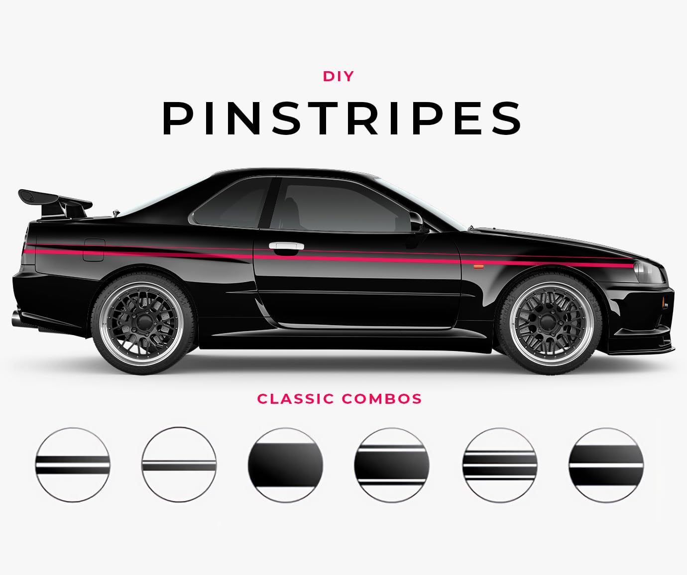 VViViD Vinyl Tape Pinstripe Pink Fluorescent Neon Gloss Adhesive Automotive Film (1/2'' x 20ft)