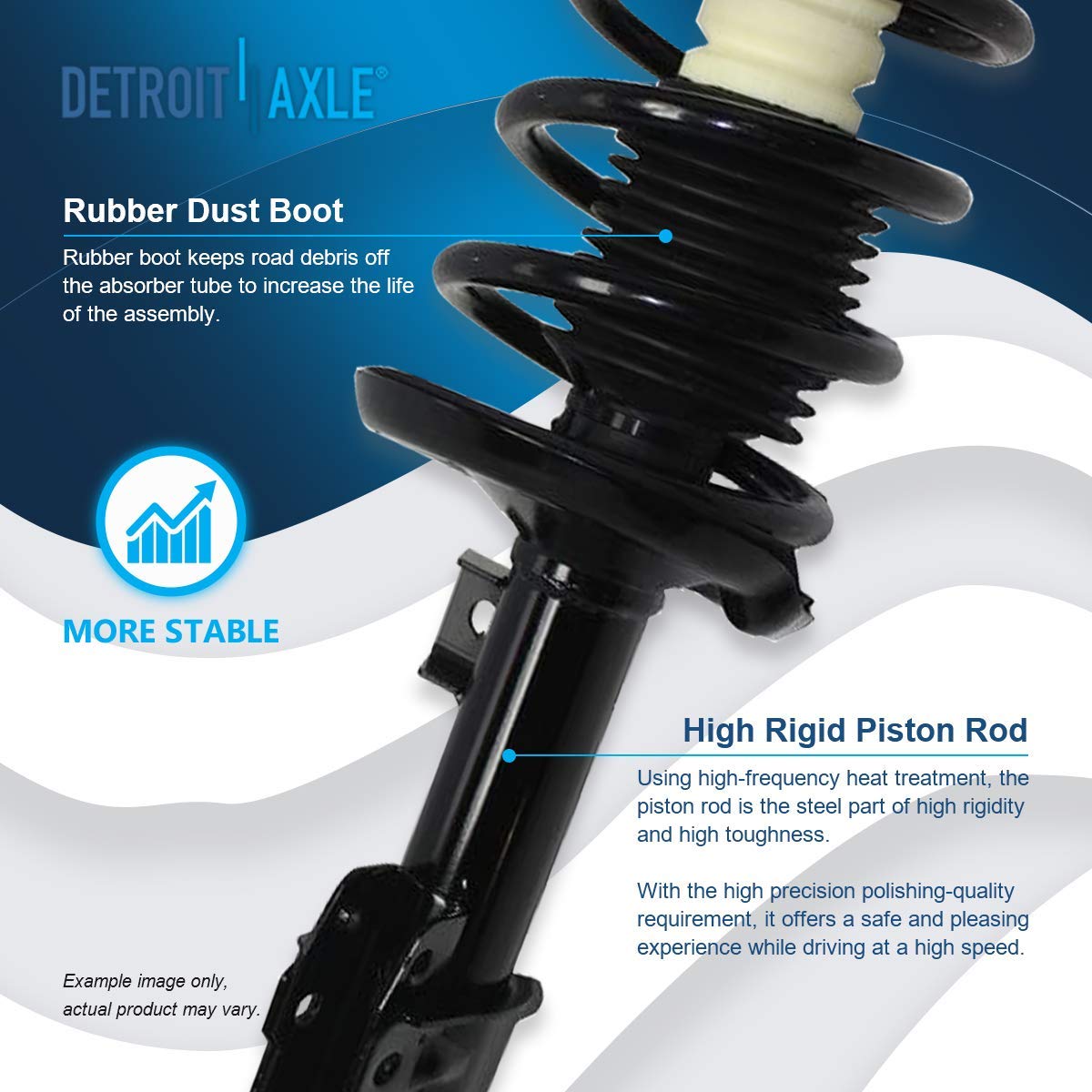 Detroit Axle - 8Pc Struts Shocks Kit For Chevrolet Malibu Pontiac G6 Saturn Aura Complete 2 Front Ready Struts With Coil Springs