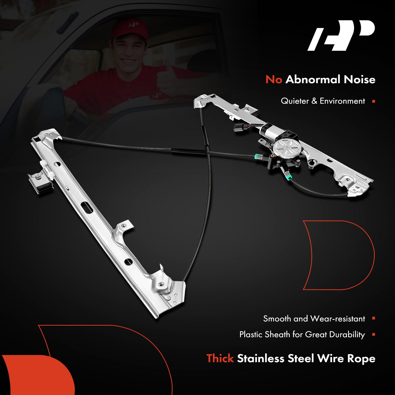 A-Premium Front Passenger Power Window Regulator W/Motor Replacement For Chevrolet Silverado Tahoe Gmc Yukon Xl Sierra Escalade Pickup Truck Suv 2000-2006