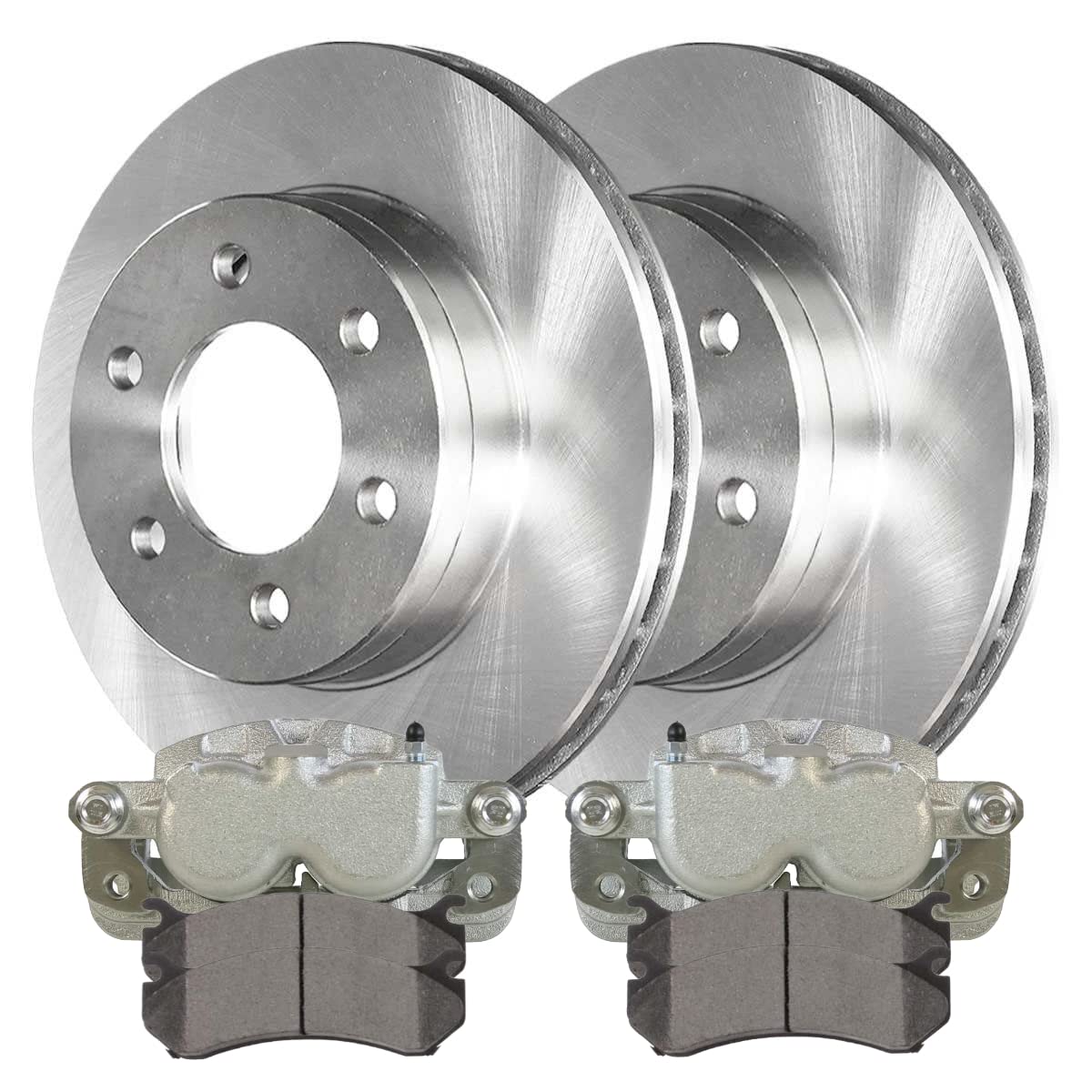 Autoshack Brake Rotors With Pads And Calipers Front Brake Rotor, Pad & Caliper Replacement Kit For Chevrolet Express 1500 Silverado 1500 Gmc Savana 1500 Sierra 1500 Classic Yukon Xl 1500 4Wd Brkpkg728
