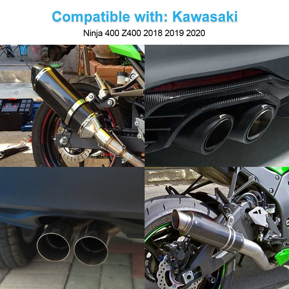 Waterwich Motorcycle Muffler Compatible With Kawasaki Ninja 400 Z400 2018 2019 2020 2021 2022 2023