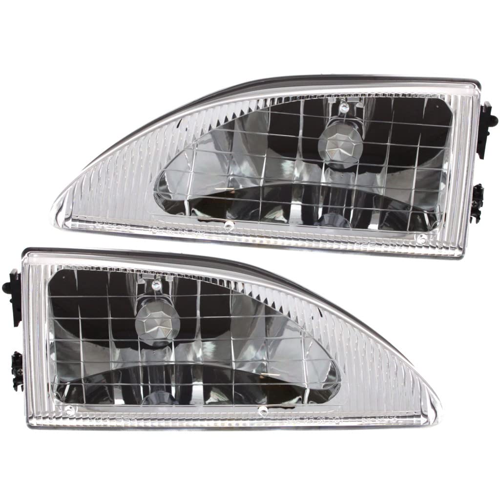 For 1994-1998 Ford Mustang Pair Head Lights Driver And Passenger Side Cobra Fo2502161 Fo2503161-Replaces F4Zz-13008-D F4Zz-13008