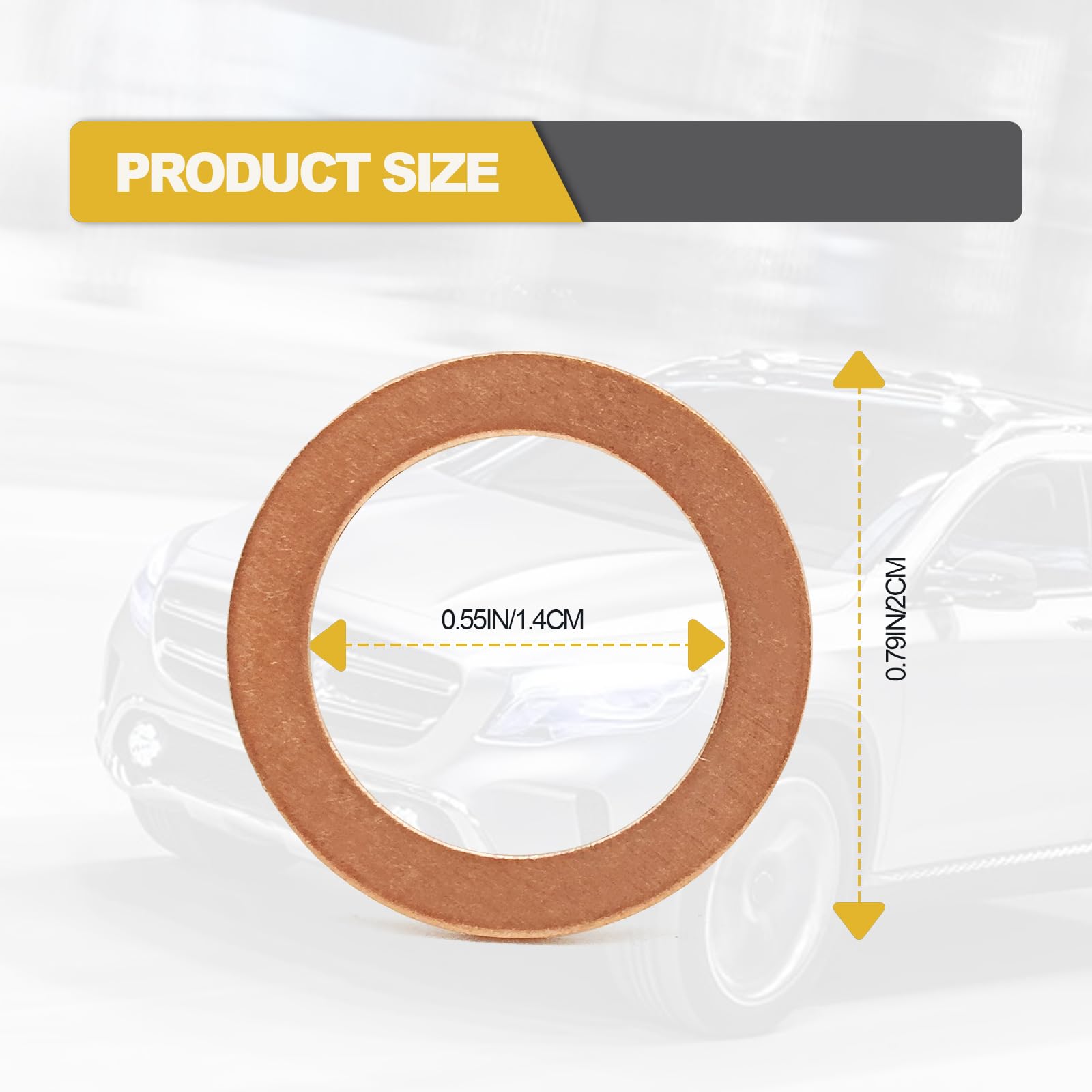 15 Pcs Oil Drain Plug Gasket - 14Mm Oem Copper Oil Drain Plug Washer Gaskets - Compatible/Replacement For Mercedes Oil Crush Washer Oem Pn Part#: 007603-014106