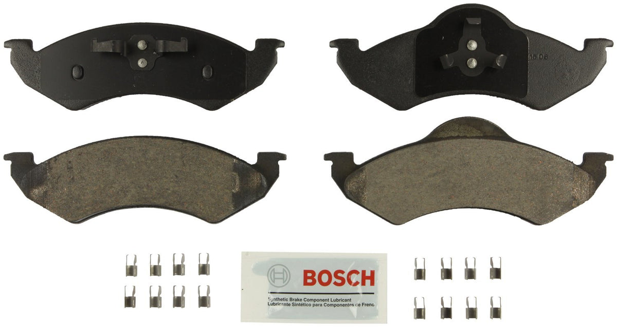 BOSCH BE820H Blue Semi-Metallic Disc Brake Pad Set With Hardware - Compatible With Select Dodge Dakota, Durango; FRONT