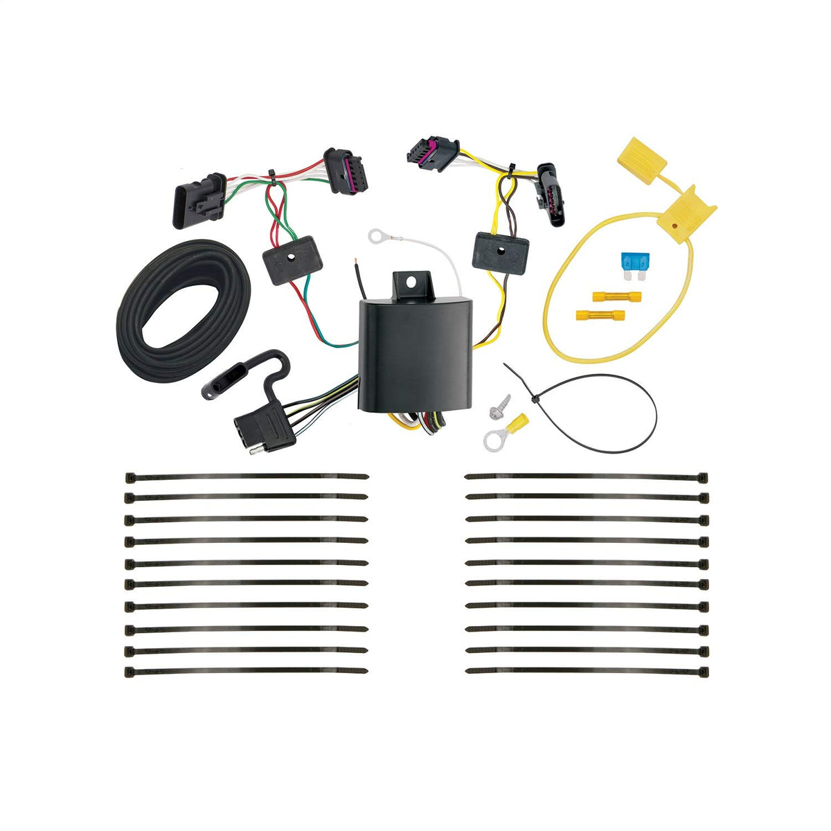Tekonsha T-One T-Connector Harness, 4-Way Flat, Compatible With Select Bmw X1, Black