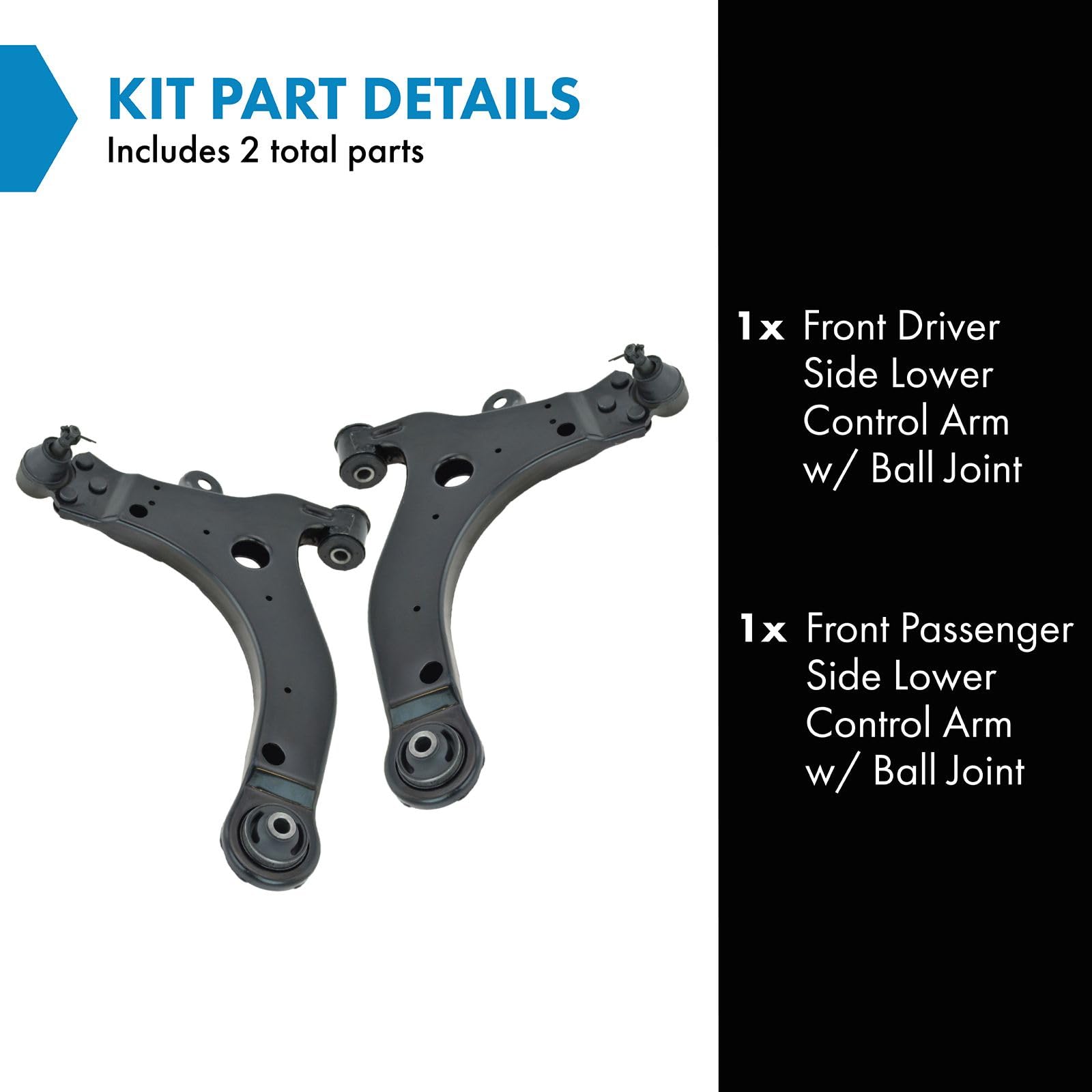 Trq Front Lower Control Arm With Ball Joint Set Compatible With 97-09 Buick 97-16 Chevrolet 97-04 Oldsmobile 97-08 Pontiac