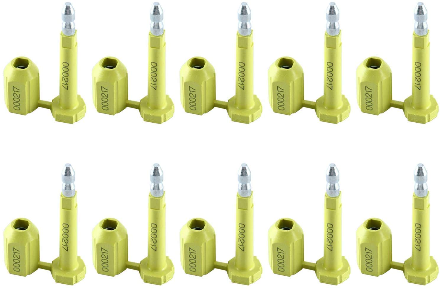 Amarine Made Bolt Seal (100) Shipping Seal With Print Progressive Numbering For Cargo Containers And Truck Trailers, Cargo Conta