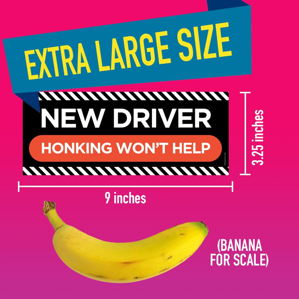 Rio Salto 3-Pack Large Reflective New Driver Car Magnet Please Be Patient Magnet Permit Student Driver Magnets Cool Prank Rookie