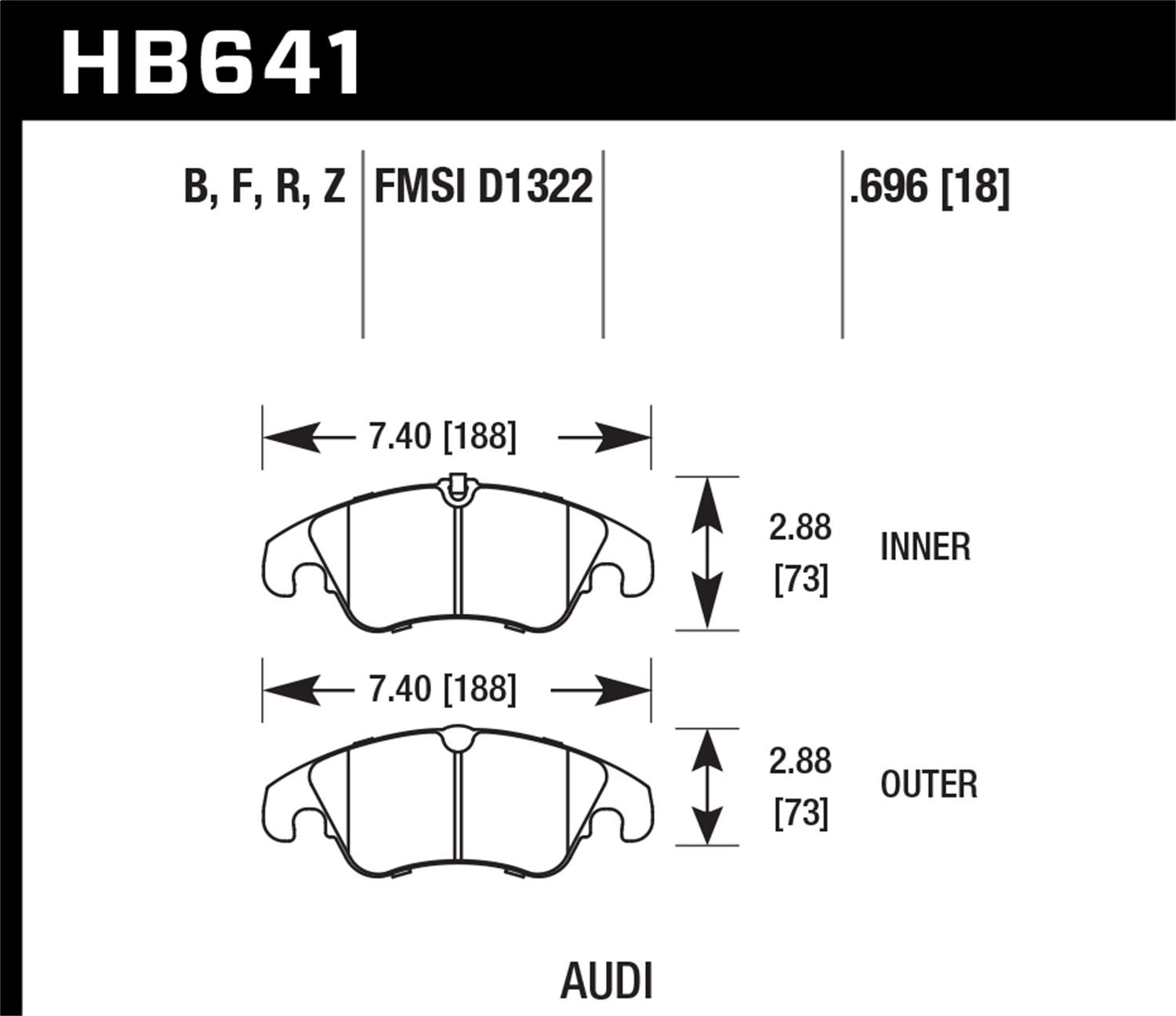 Hawk Performance HB641F.696 HPS Performance Ceramic Brake Pad