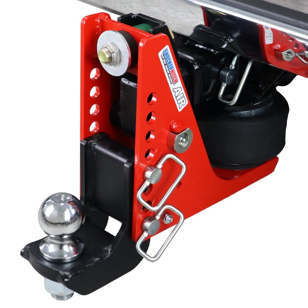 Shocker Air Hitch W/Drop Ball Mount 4-1/2' To 8-1/2' Drop, Fits 2' Hitch, Has 2-5/16' Ball 12000 Lbs