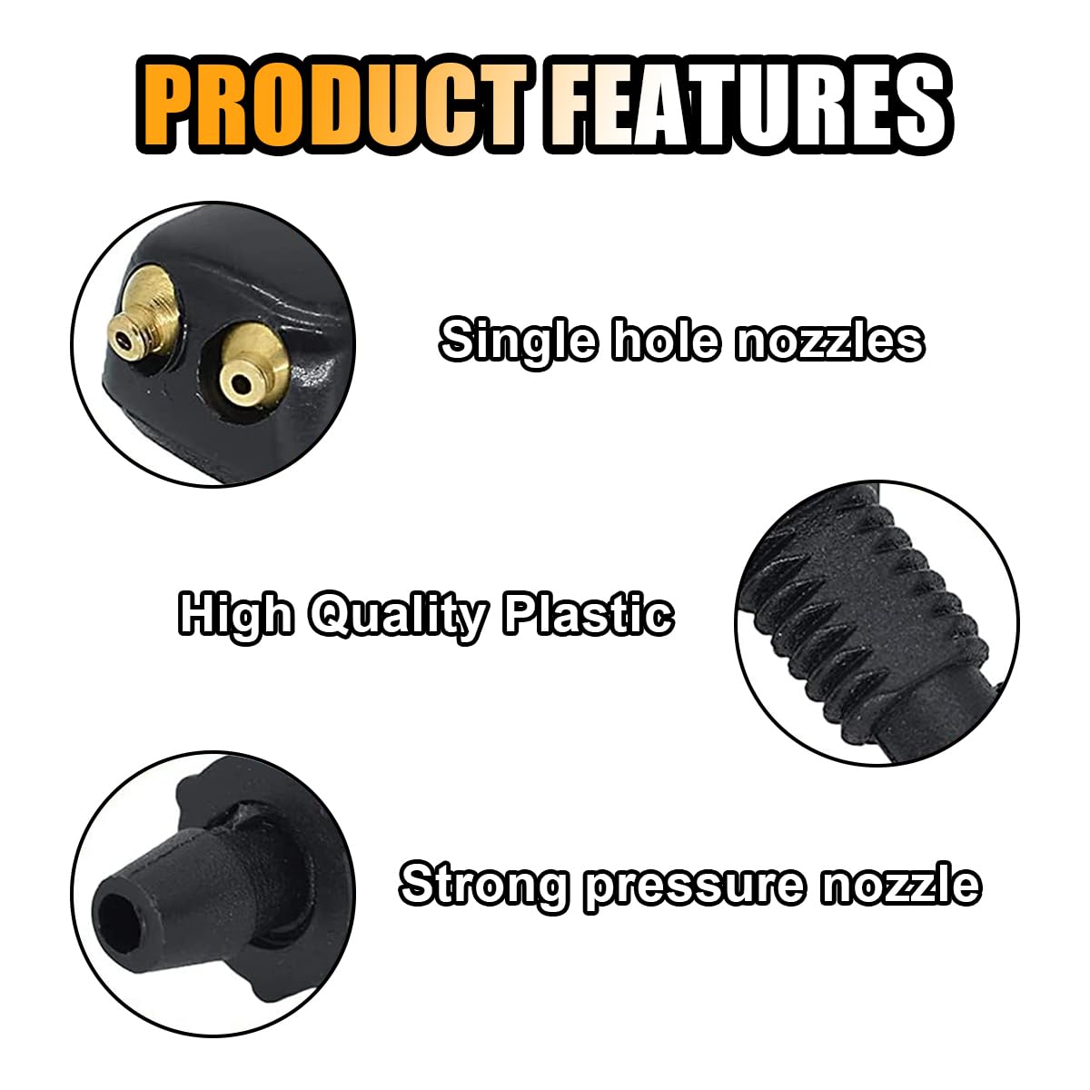 Car Front Windshield Washer Nozzles, Washer Nozzle Kit Car Double-hole Wiper Washer, Auto Washer Nozzles Window Wiper Spray for