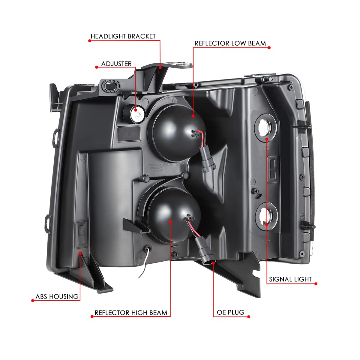 Dna Motoring Hl-Hpl-Csil07-G5-Ch-Cl1 Pair Of Led Drl Headlights Compatible With 07-13 Silverado 1500/07-14 Silverado 2500 Hd 350