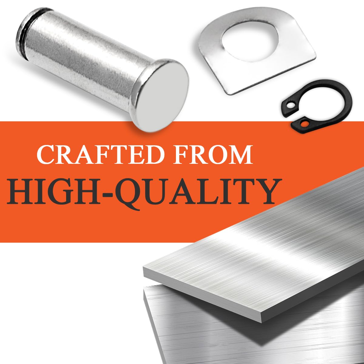 Fovplue Footpeg Mounting Pins Kit, Clevis Pin+Spring Washer+Retaining Ring For Harley Models W/Male Mount-Style Rider/Passenger