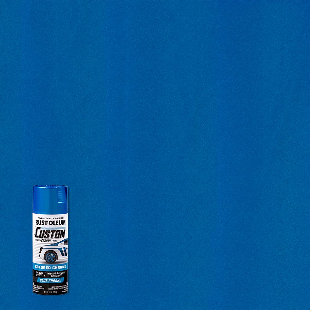 Rust-Oleum 340457-6PK Automotive Custom Chrome Spray Paint, 10 oz, Blue, 6 Pack