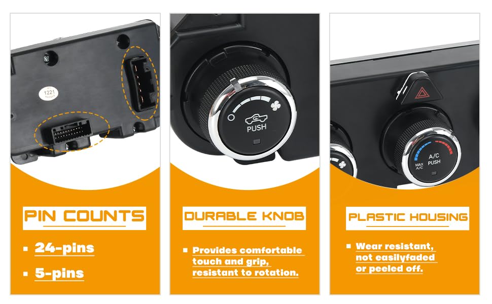 AC Heater Climate Control Unit Heat Defrost Compatible with RAM 1500 2500 3500 2013-2018 HVAC Climate Control Replace 68268189AA