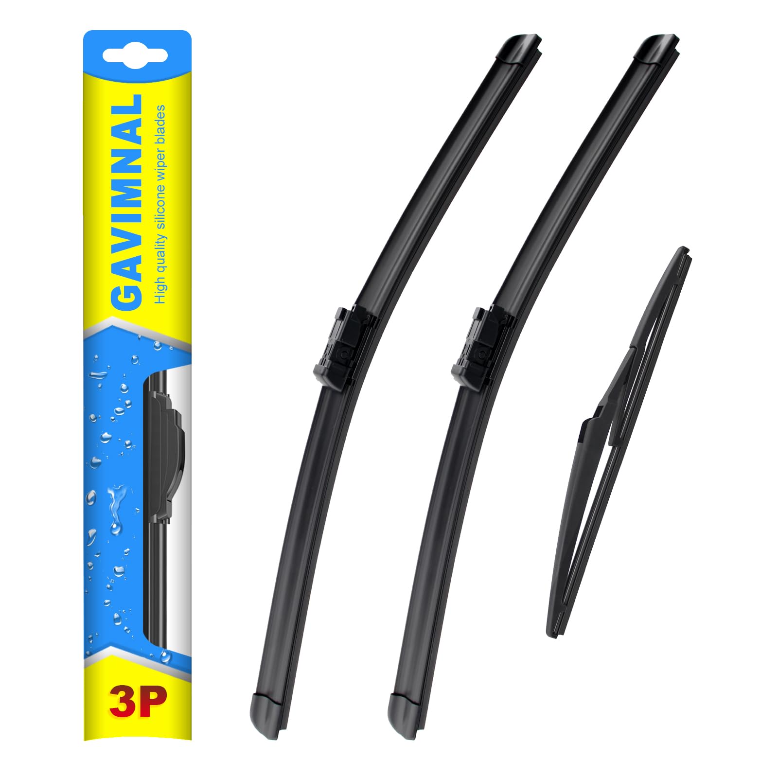 Gavimnal 22''+20''+10'' Silicone Wiper Blades Replacement For Jeep Renegade 2015-2023,All-Season Front Rear Windshield Wiper Bla