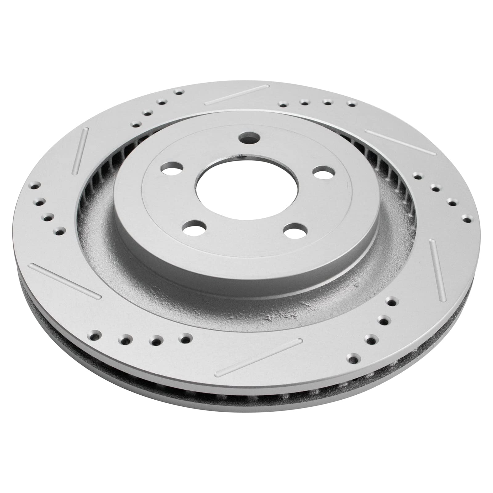 Trq Rear Performance Brake Rotors Set Premium G-Coated Cross Drilled & Slotted Compatible With 2015-2023 Ford Mustang