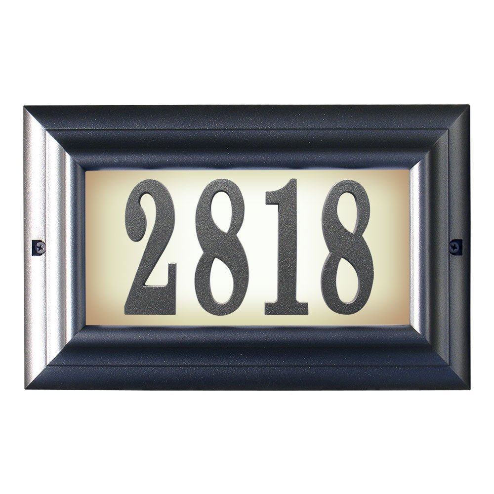 Edgewood Large Lighted Address Plaque (Pewter)