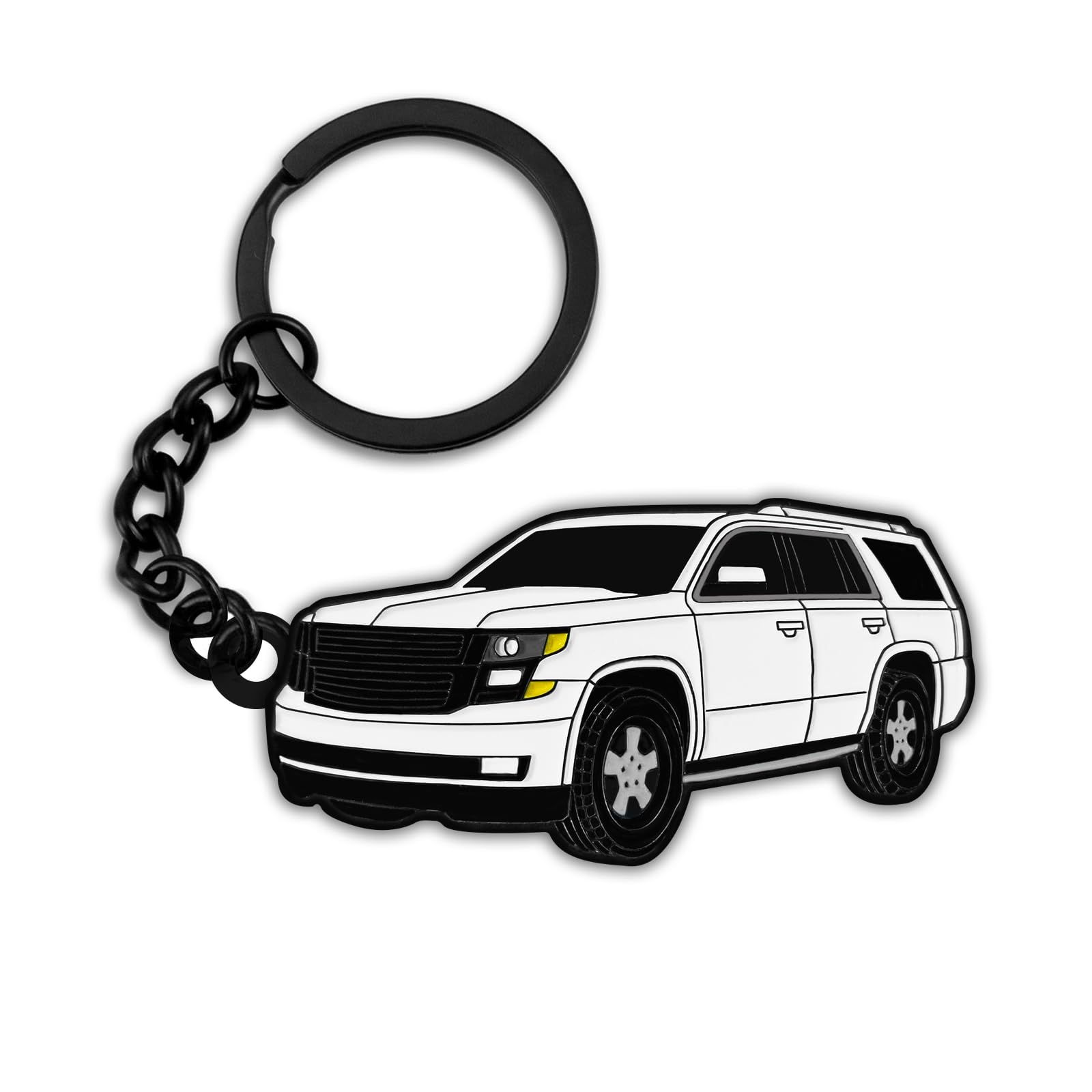 Glahorse For Chevrolet Suburban Keychain，For Chevrolet Suburban Accessories 2015-2020，Metal Keychain (White)