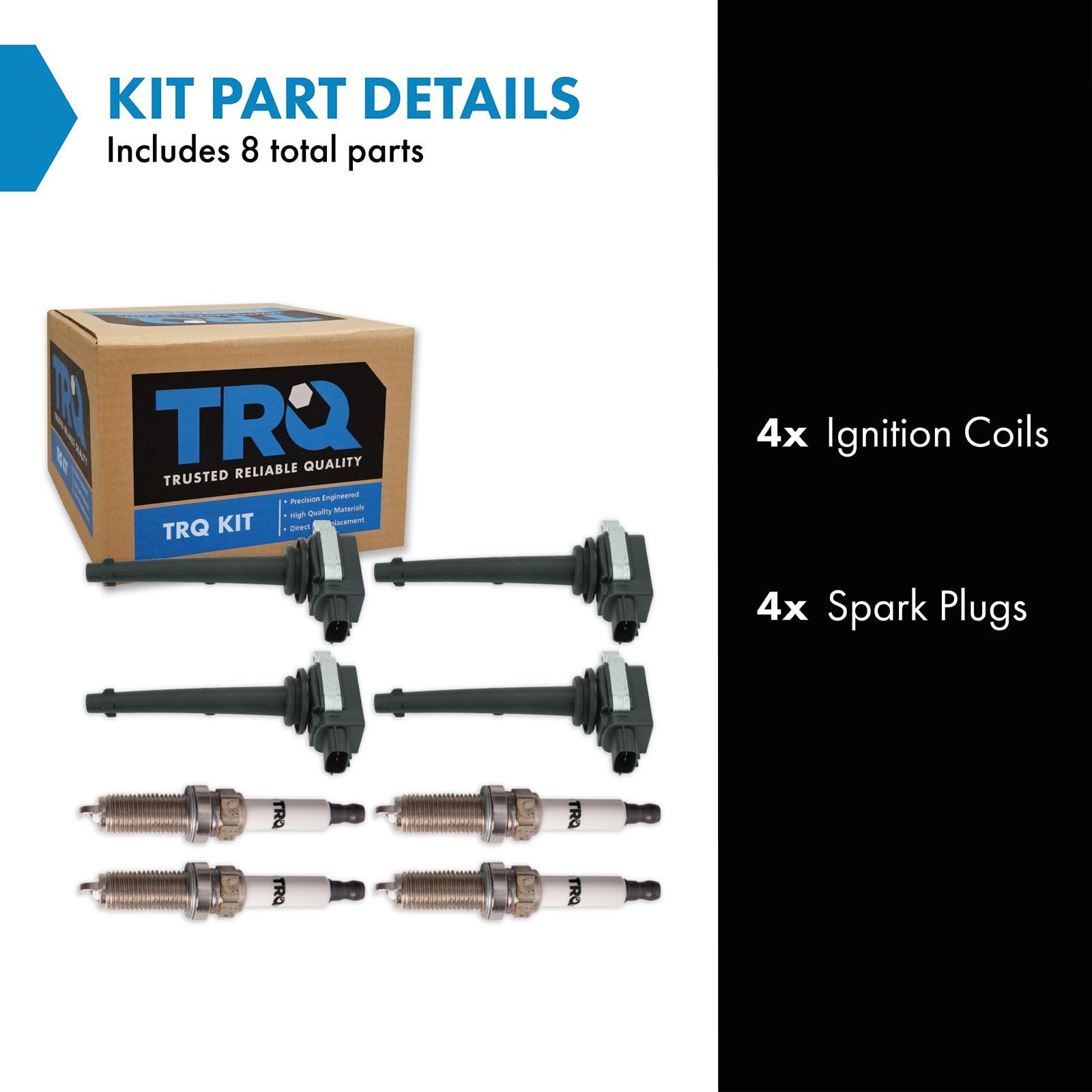 Trq Ignition Kit Ignition Coil Spark Plugs Compatible With 2007-2009 Nissan Sentra