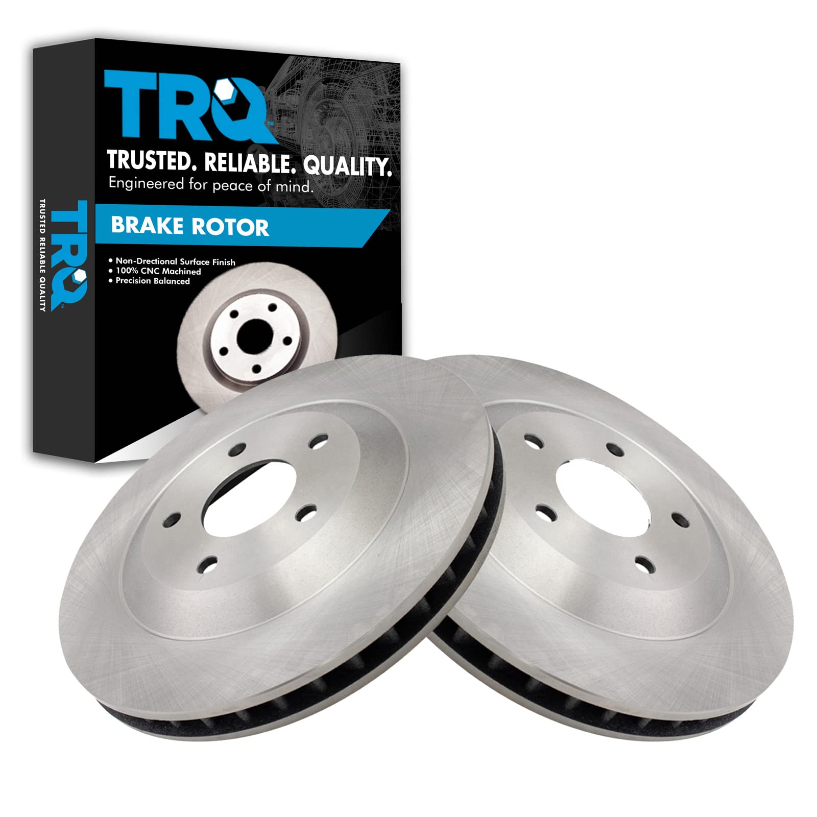 Trq Front Brake Rotors Set Vented Compatible With 1997-2004 Chevrolet Corvette