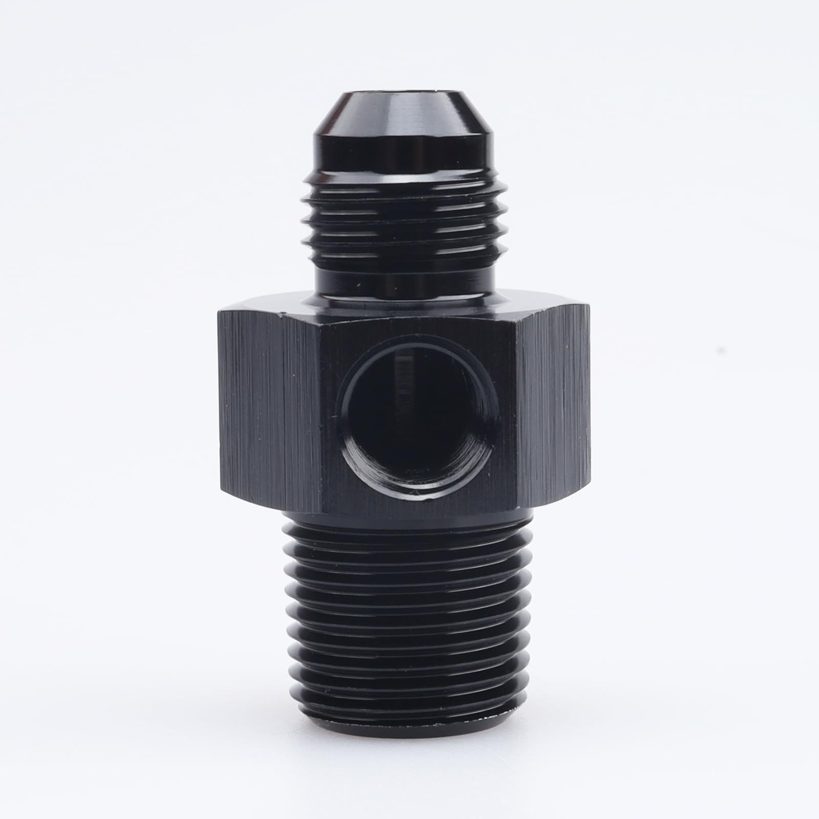 AC PERFORMANCE Aluminum -6 AN Male to 3/8'' NPT Thread with 1/8'' NPT Sensor Gauge/Gage Port Fitting Pressure Take Off Adaptors,