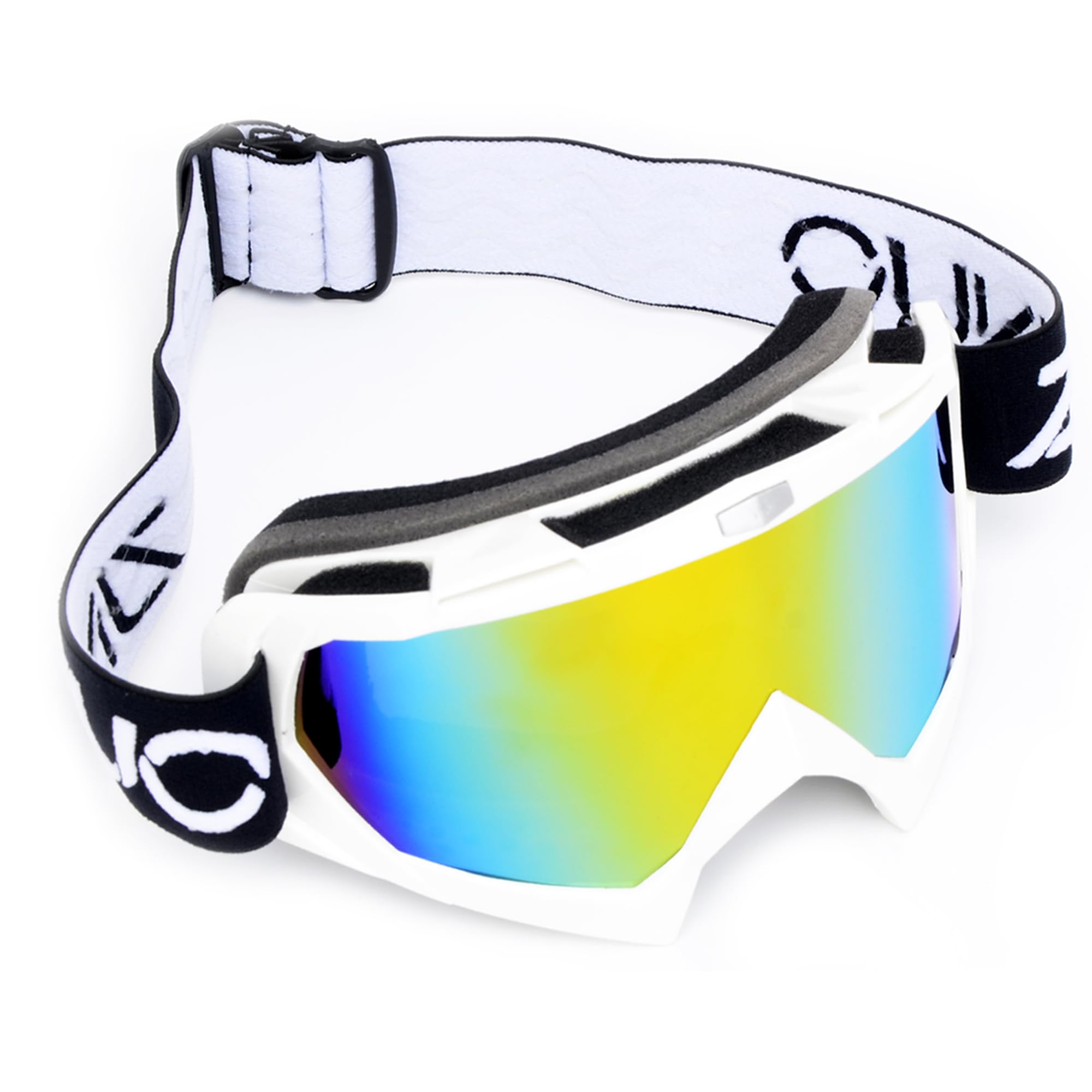 ZJNUO ATV Goggles with Balaclava face Mask for Men Women and Youth, Dirt Bike Motorcycle Motocross Riding Ski Goggles (White Col