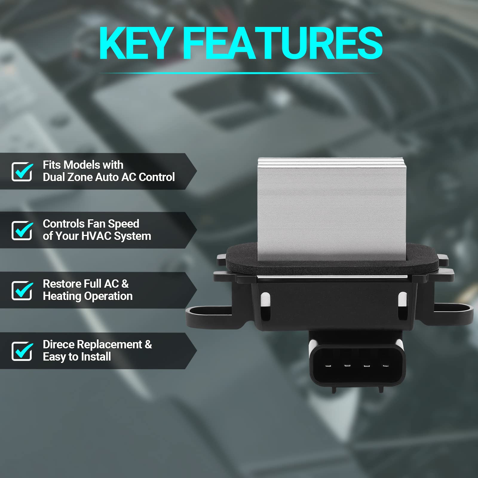 Hvac Blower Motor Resistor Ac Blower Control Module - Compatible With 2010-2017 Ford Expedition 2010-2014 Ford F-150 2011-2017 L