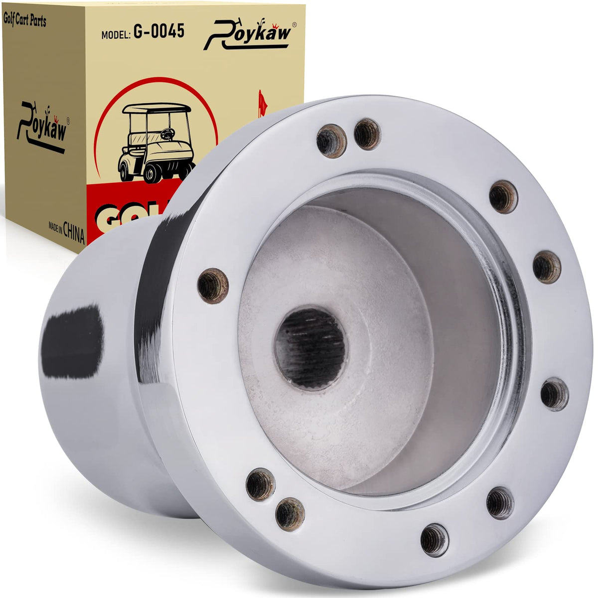 Roykaw Golf Cart Steering Wheel Or Hub Adapter For Ezgo Club Car Yamaha (For Yamaha Silver)