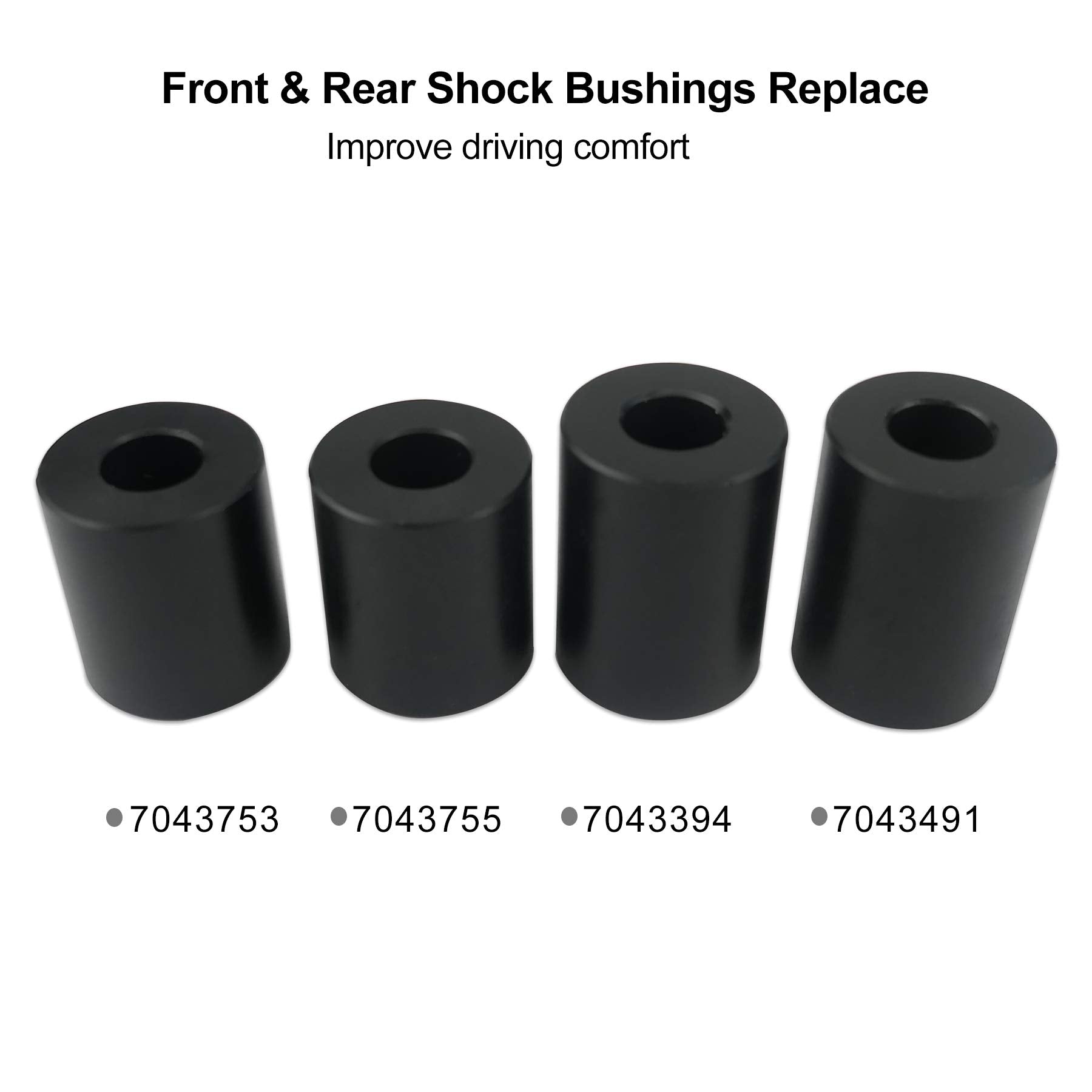 Upper and Lower Front Rear Shock Bushings for Polaris Ranger Sportsman Ranger Crew Scrambler 570 800 900 1000, 7041770, 7041959,