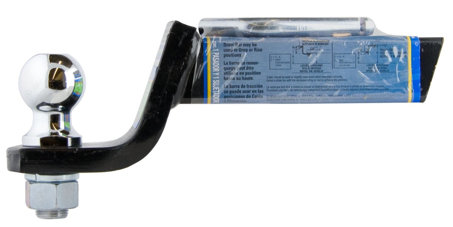 Reese Towpower 21556 Trailer Hitch Drawbar And Ball Hitch Towing Kit, Fits Square 2 Inch Hitch Receiver, 3.25 Inch Drop, 5,000 Lbs. Capacity, Includes 2 Inch Trailer Ball And Hitch Pin & Clip