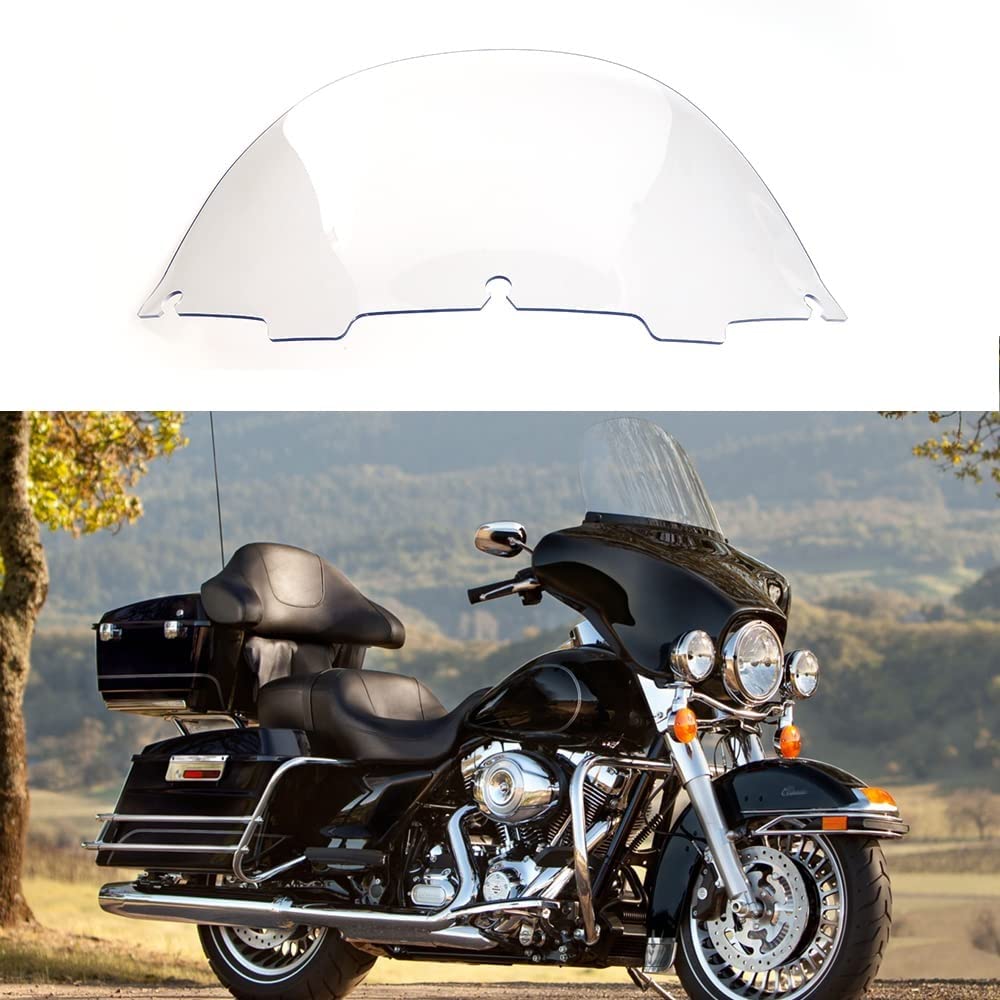 Wynmoto 13 Clear Windshield Windscreen Compatible For 1996-2013 Harley Davidson Touring Street Glide/Electra Glide/Tri Glide Flht Flhx Flhtcu Flhtc Flhx Flhtk Tri Glide 1996-2013