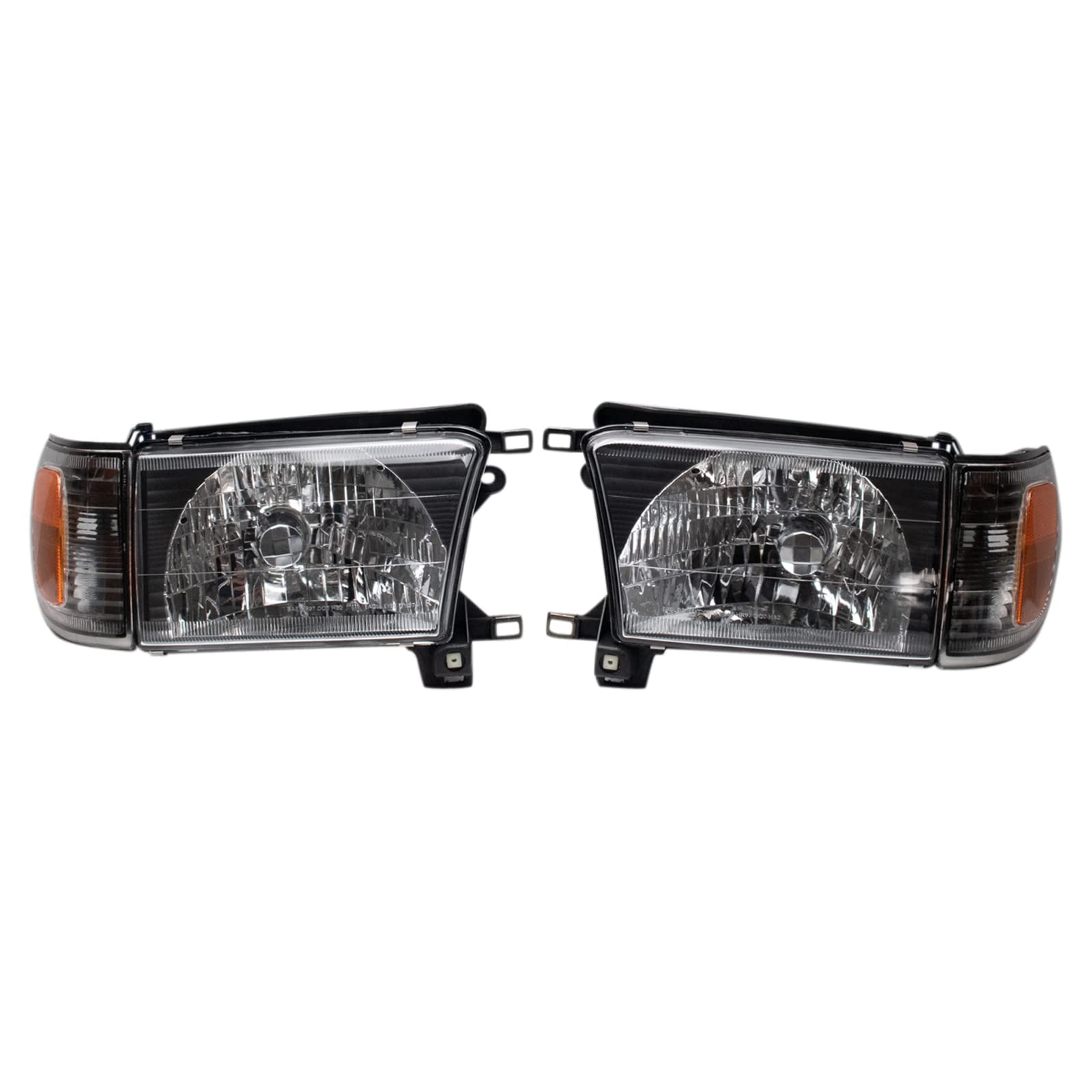 Trq Headlight Assembly Set Headlights Performance Driver & Passenger Side To2502128 To2503128 Compatible With 1999-2002 Toyota 4