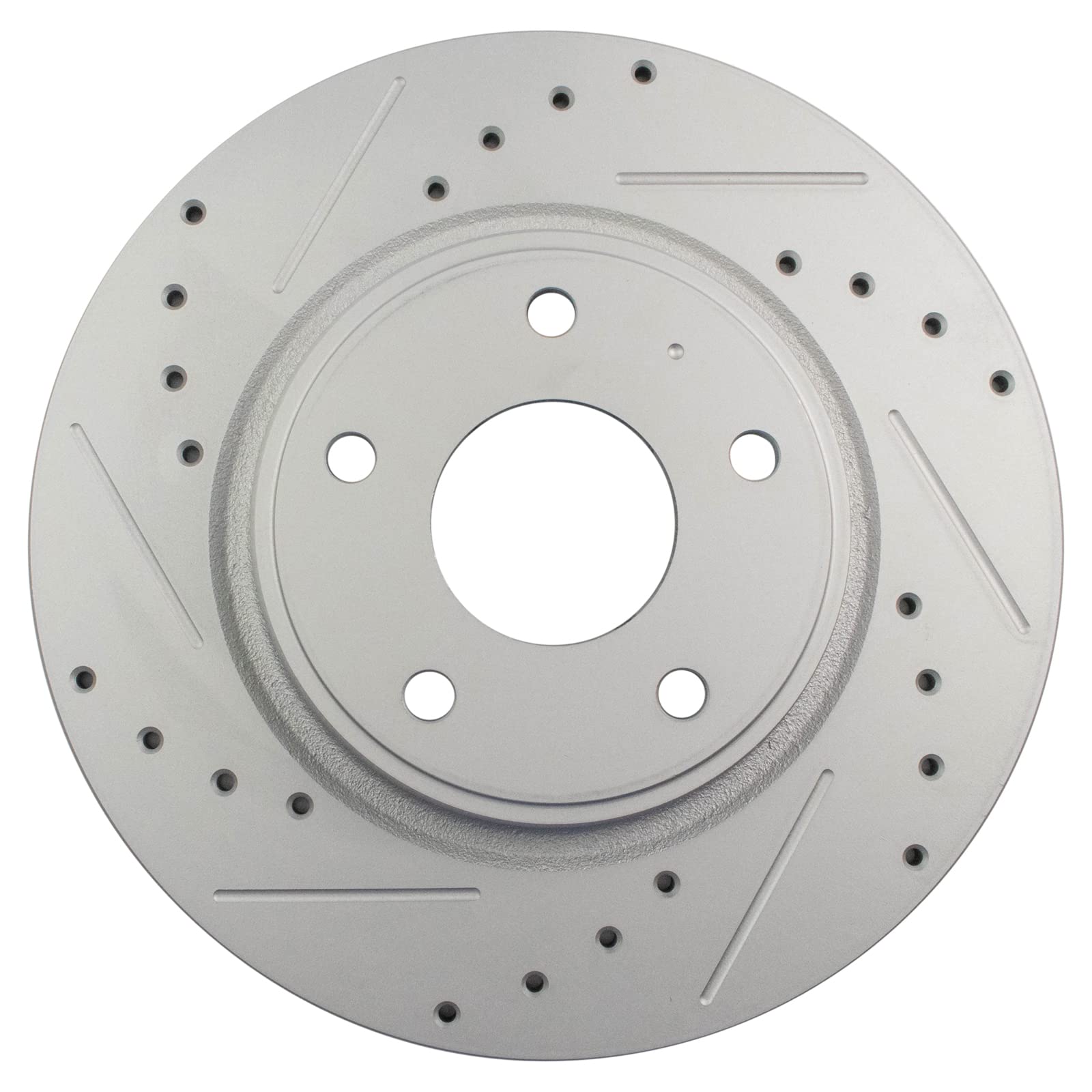 Trq Rear Performance Drilled Slotted G-Coated Disc Brake Rotor Pair Compatible With Chrysler