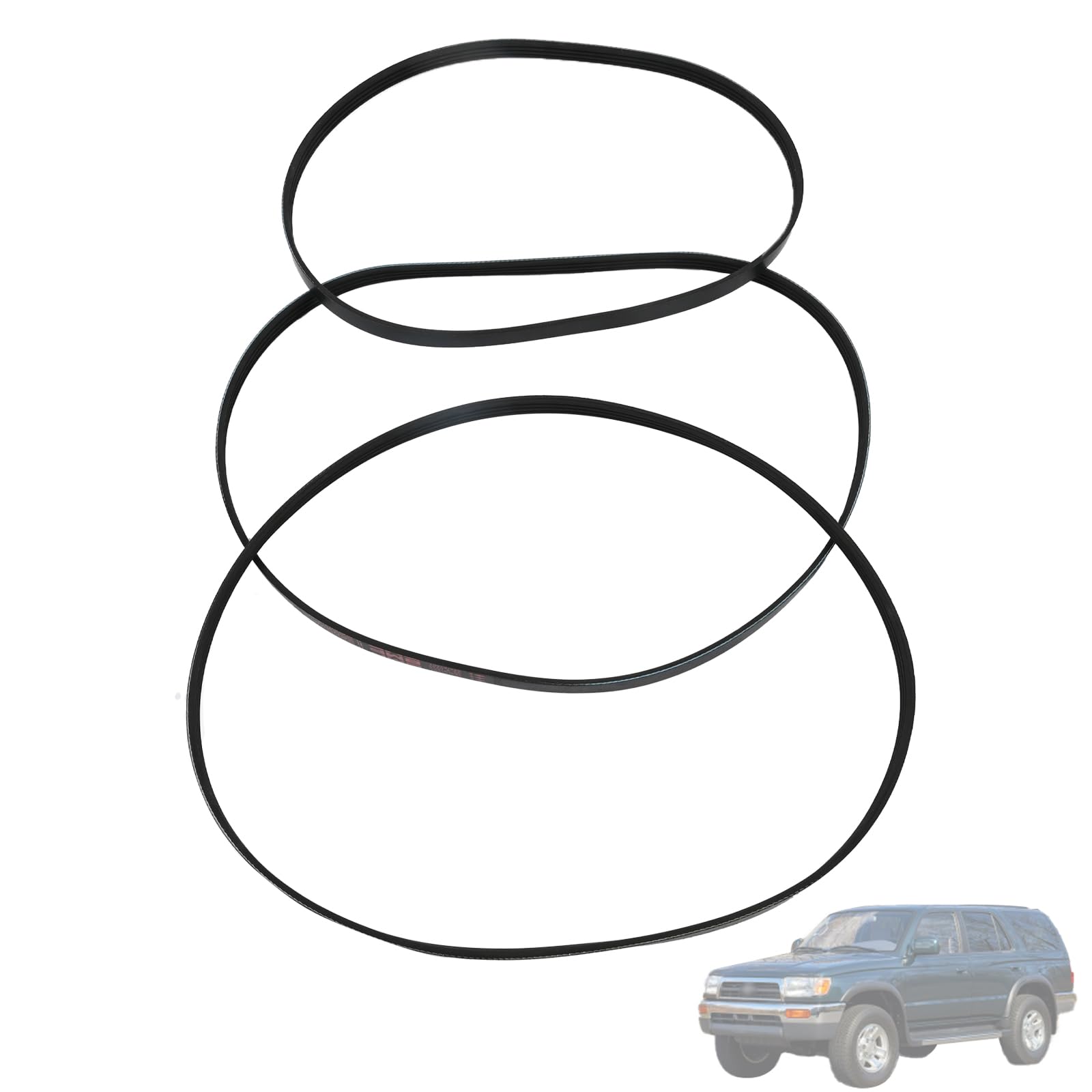 Promrmr 4PK870 4PK1050 4PK1070 Drive Belt Kit Fit for Toyota Tacoma 1995-2004|4Runner 1996-2002|Tundra 2000-2004|T-100 1995-1998