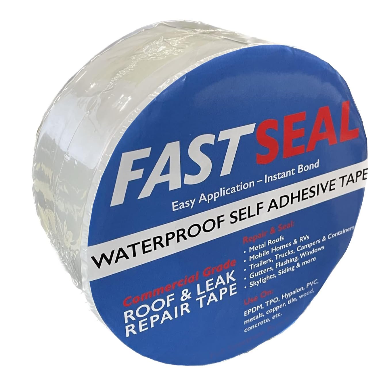 FastSeal RV Roof Tape, 3'' x 50' White - UV-Resistant Camper Roof Sealant, Stops Leaks - Eternabond Equivalent
