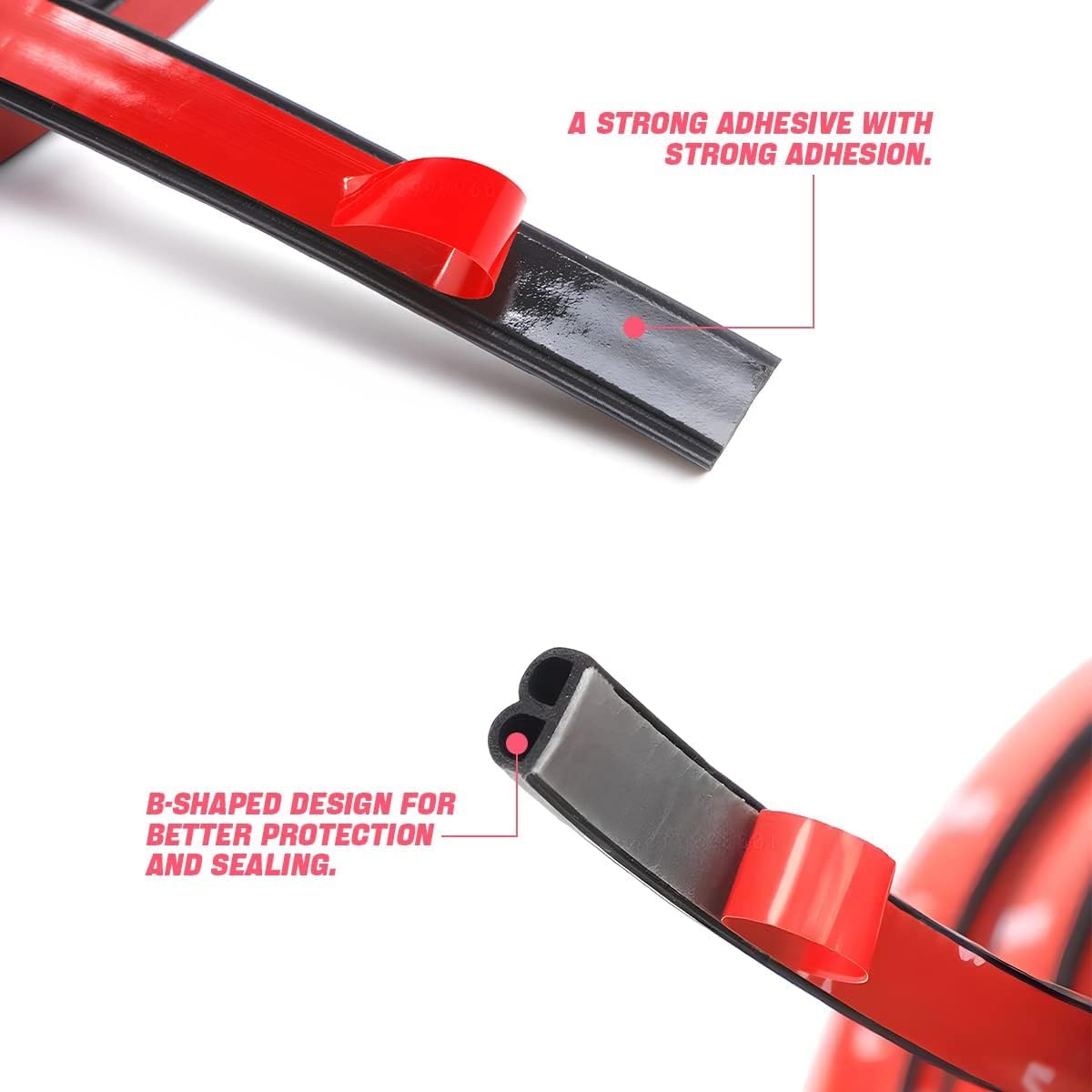 Car Door Rubber Seal Strip, Double Layer 5 Holes Self Adhesive Sealing Stickers, Noise Insulation Weatherstrip Car Door Edge Pro