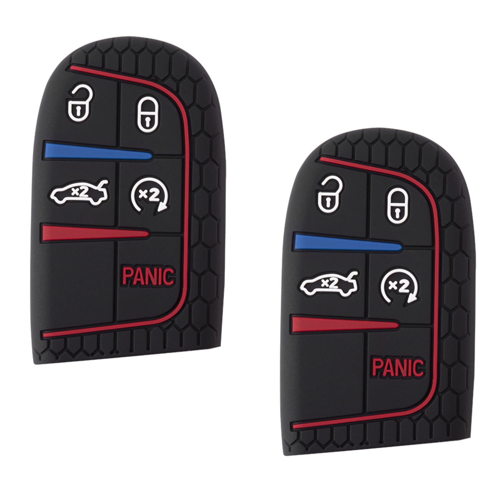 Ame Sound Plex 2Pcs Key Fob Cover Compatible With Grand Cherokee, Renegade, Charger, Challenger, Dart, Durango, Journey 300 Keyf