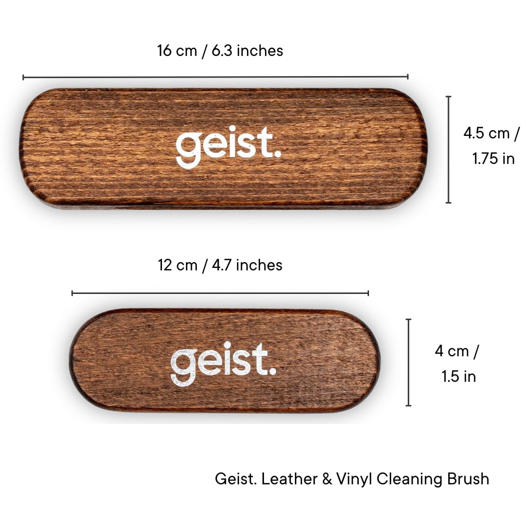 Geist. Leather & Upholstery Cleaning Brush Large | For Detailing Leather Car Seats, Leather Sofas, And Alcantara | For Car Interiors, Furniture, Boots, Shoes, Bags And More