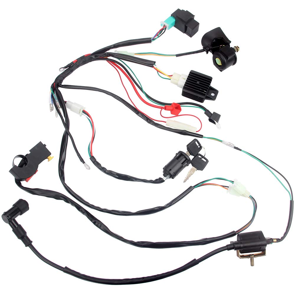 Dkiigame Electric Start Engine Wiring Harness Coil Cdi Solenoid Relay For50Cc 70Cc 110Cc 125Cc 4 Stroke Atv Pit Quad Dirt Bike G