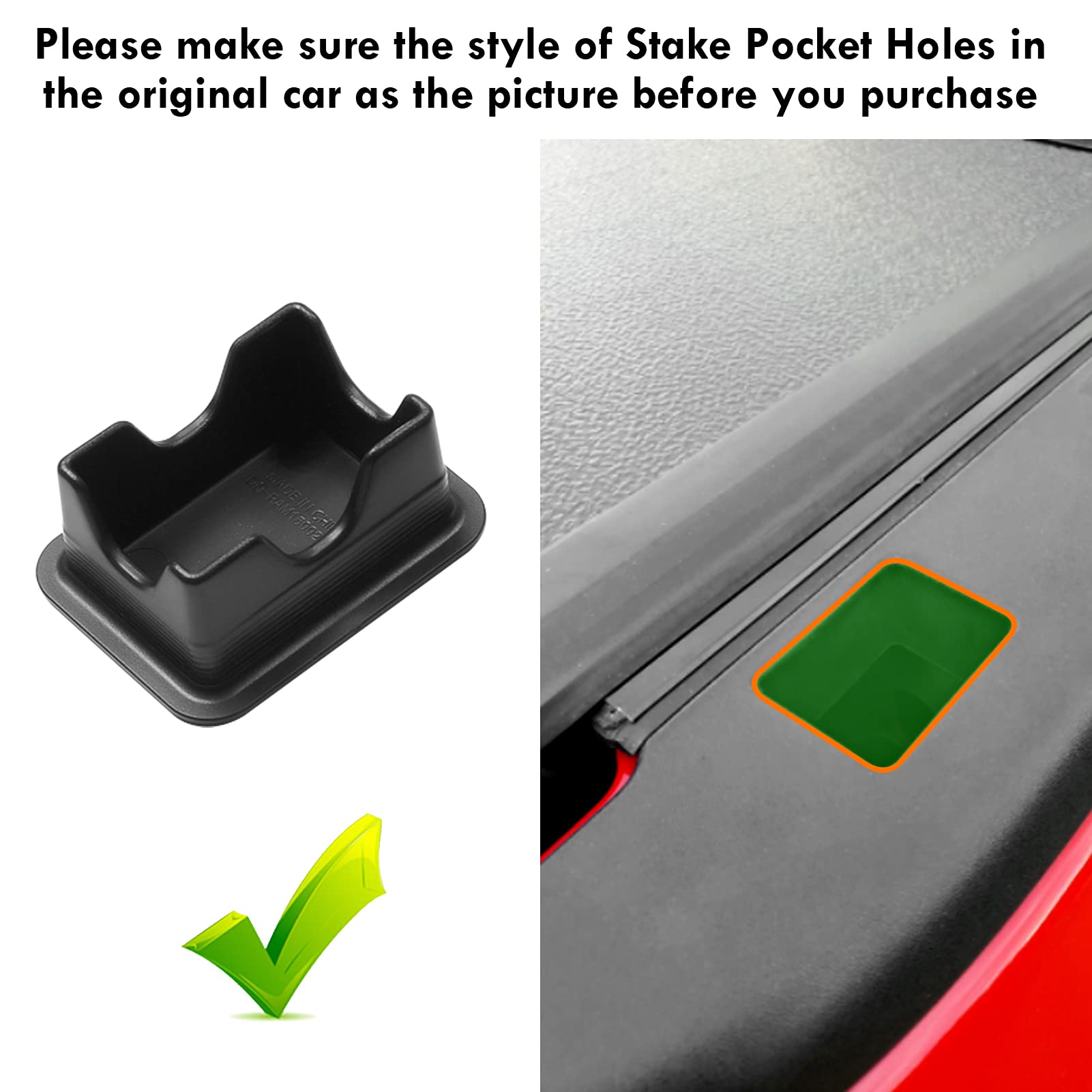 Moonlinks Ram 1500 Stake Pocket Covers, Rear Truck Bed Rail Stake Pocket Cover Compatible With Dodge Ram 2019-2024(Set Of 2)