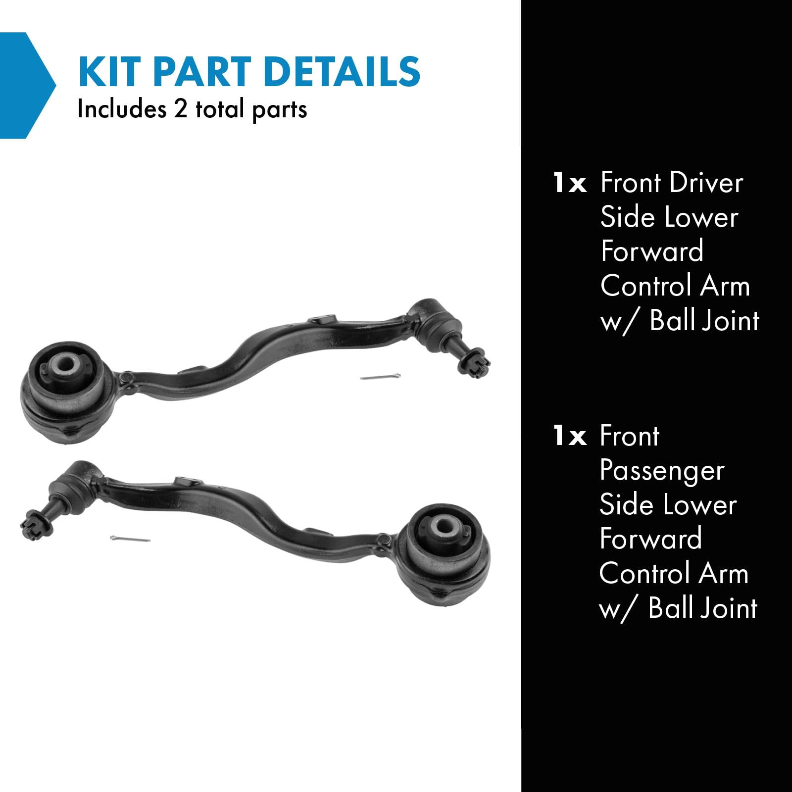 Trq Front Lower Control Arm With Ball Joint Set Compatible With 2007-2015 Lexus Ls460