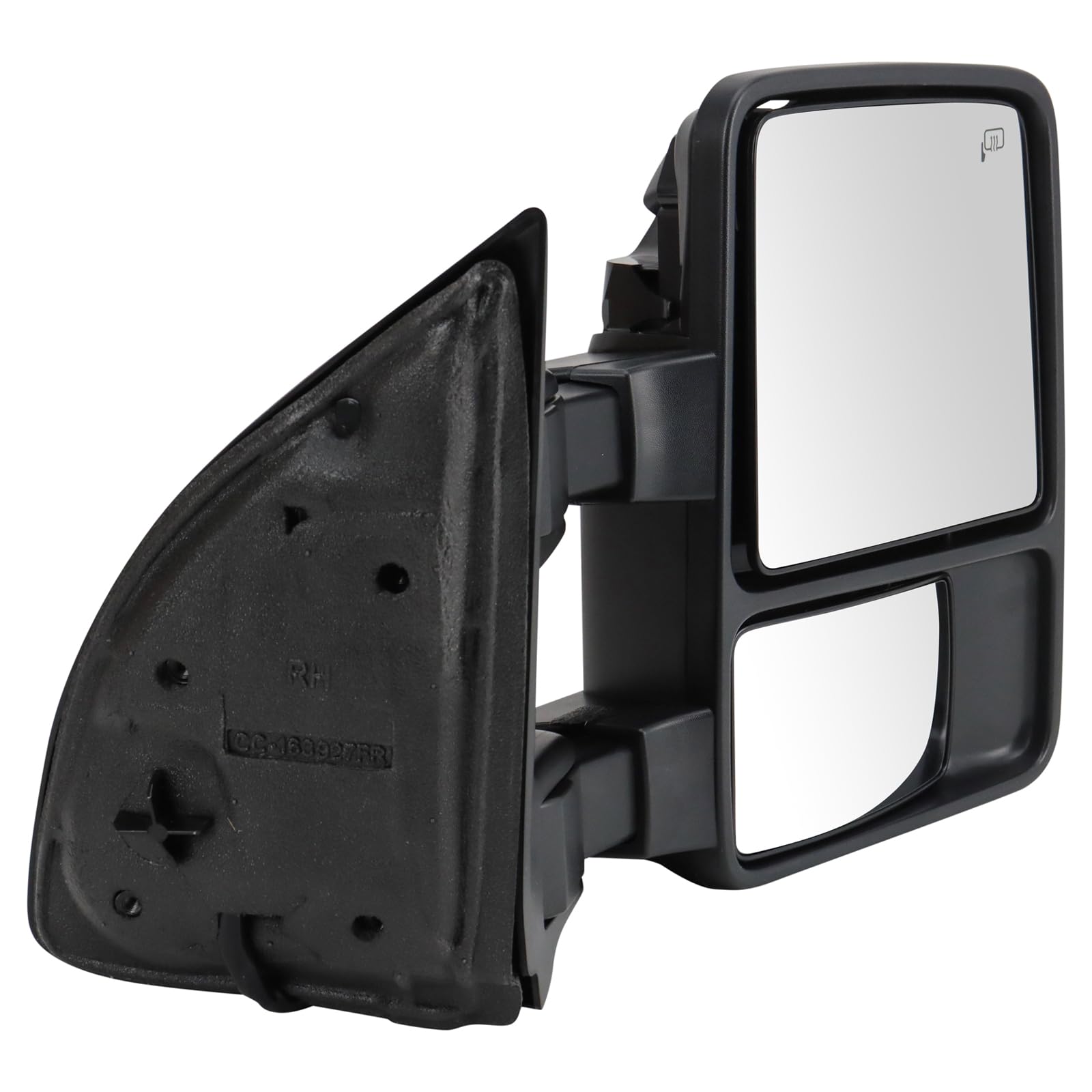 Trq Right Mirror With Memory With Chrome & Black Covers Passenger Side Compatible With 2011-2012 Ford F-250 Super Duty F-350 Sup