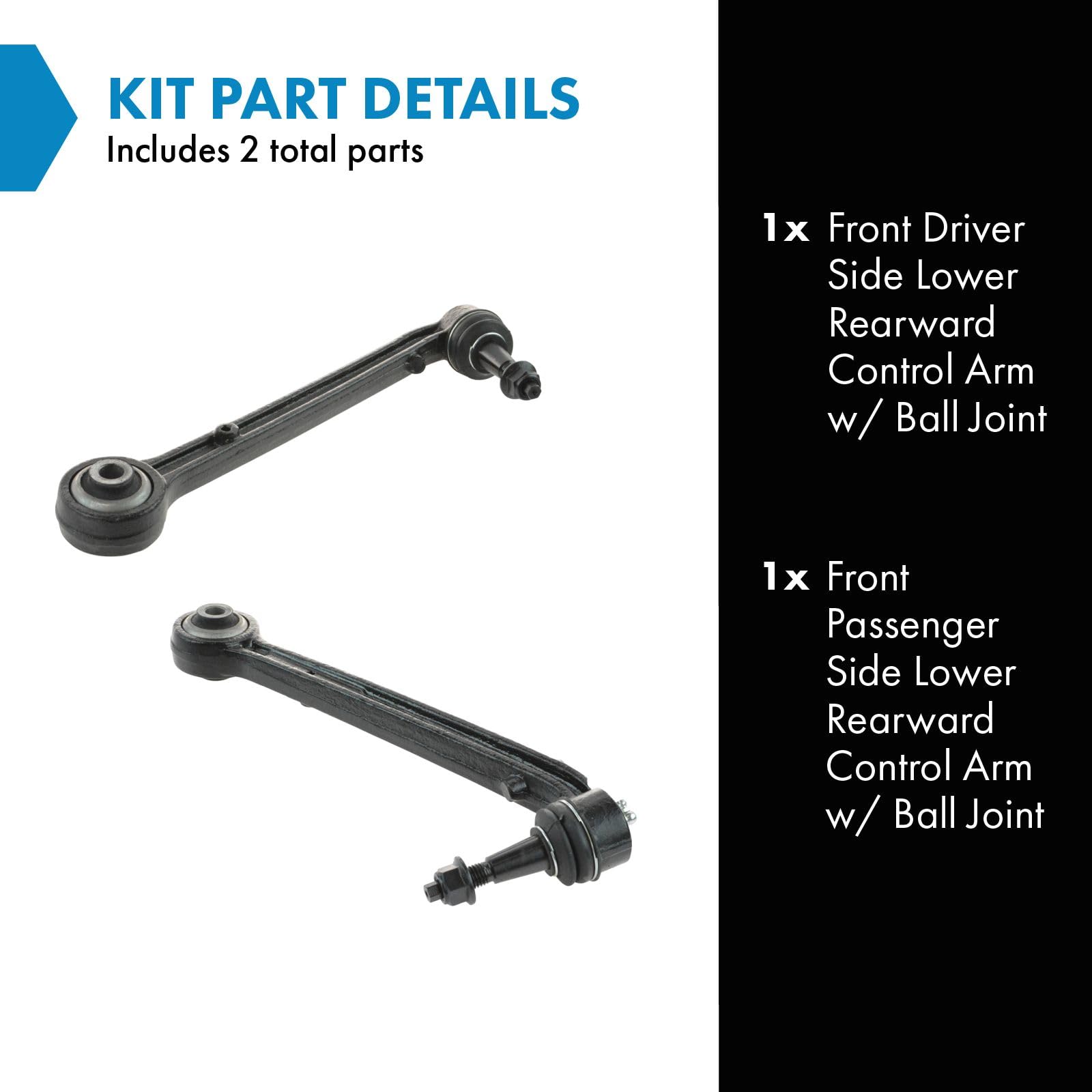 Trq Front Lower Control Arm With Ball Joint Set Compatible With 2010-2015 Chevrolet Camaro